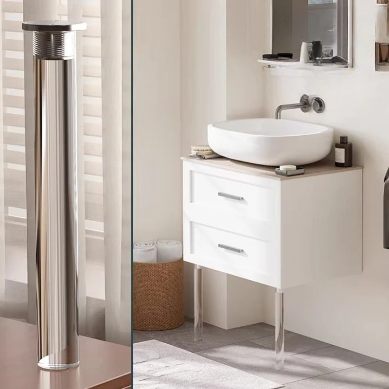 1-個-35-40-センチメートルステンレスフリーサポートフィート透明アクリル吊り下げソファ脚コーヒーテーブル脚円筒形フットテーブル脚