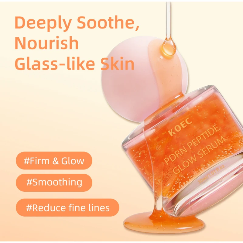 PDRN Peptide Glow Serum,Salmon Dna Hyaluronic Acid Firming Soothing Hydrating Nourishing Facial Ampoule,Korean Glass Skin Care