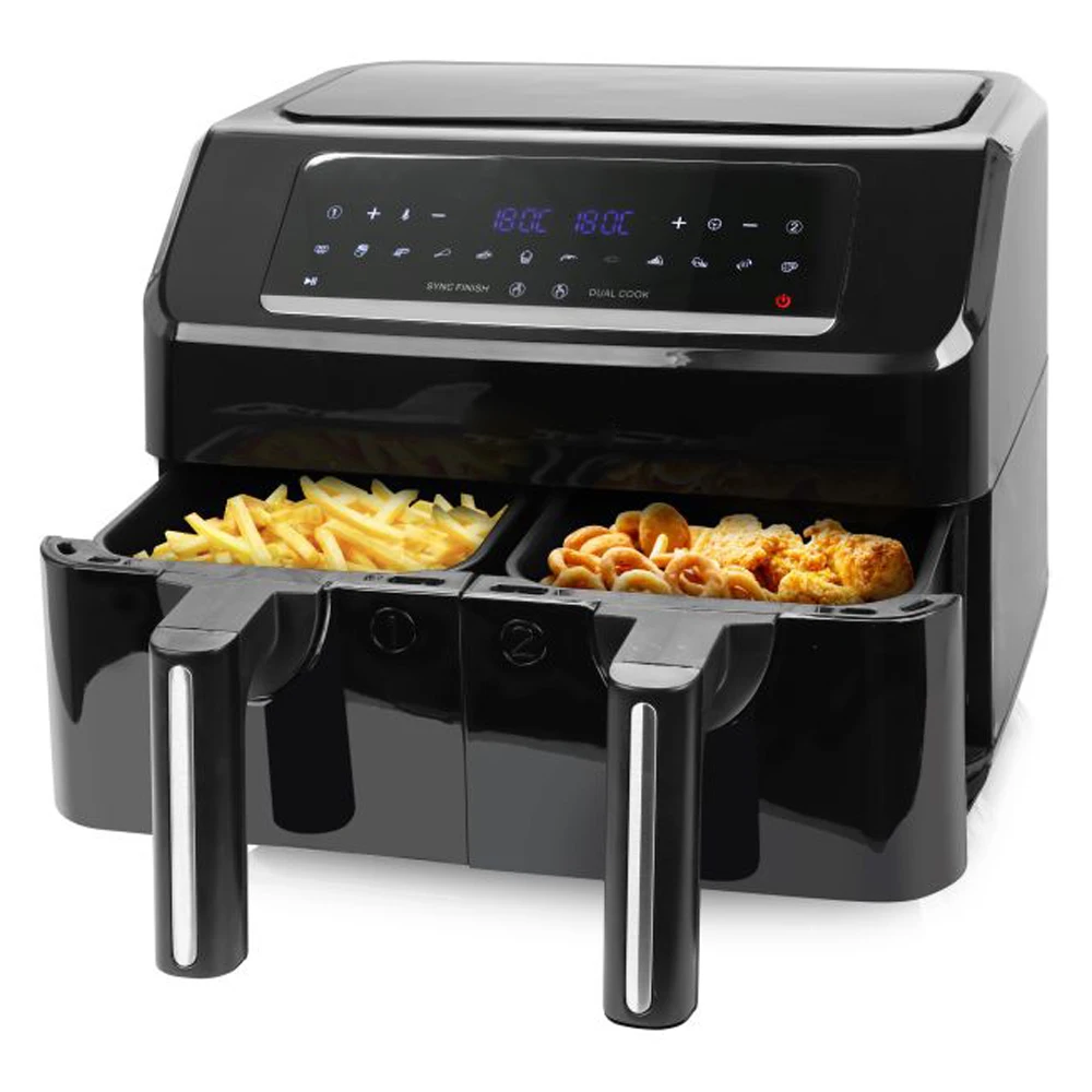 2000W Dual air Fryer 8.2L CNC Intelligent Display Modern Style Oil-free Weight Loss Pot Dual Basket Intelligent air Fryer
