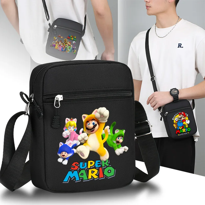 Super Mario Bros Bags Princess Peach Luigi Bag Large Capacity Portable Cartoon Game Character Graphic Print Handbags Party Gifts