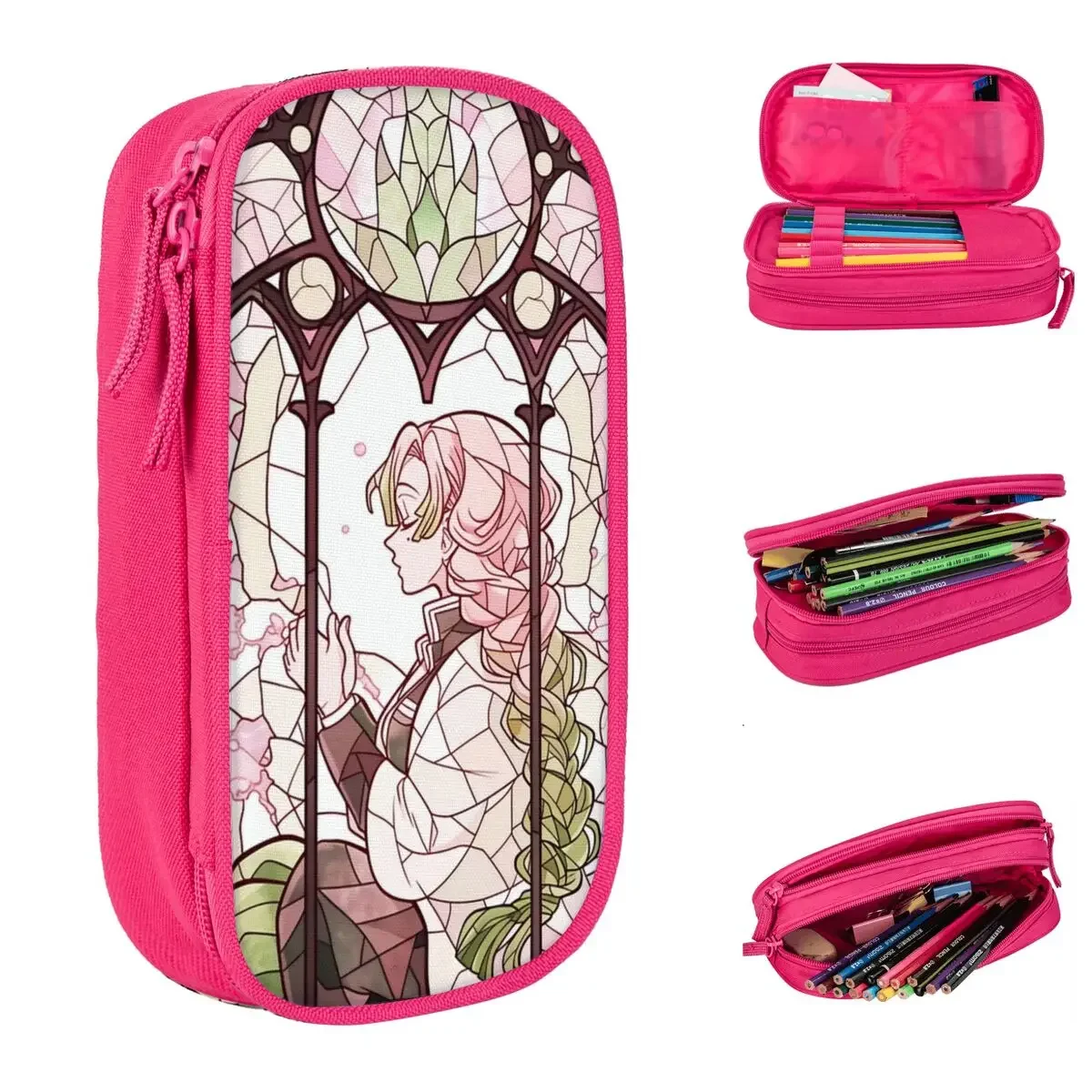 

Demoned Slayered витражи Love пеналы пенал для девочек и мальчиков большая сумка для хранения школьных принадлежностей канцелярские принадлежности