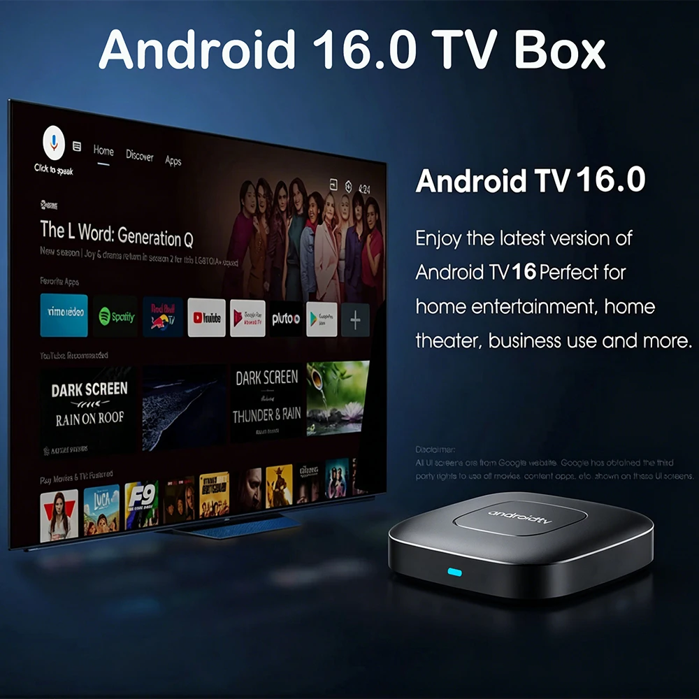Original T1 Smart TV Box Android 16 H313 Quad Core Dual Wifi 2.4G&5G 8K HDR Google Assistant BT 4GB 32GB 64GB 128GB Media player