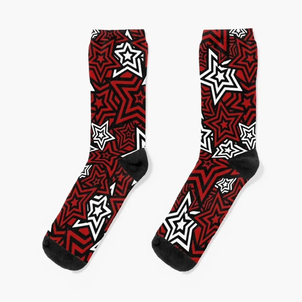 Persona 5 Royal Phantom Thief Star Mask Pattern Socks hockey Men's Stockings compression Boy Child Socks Women's