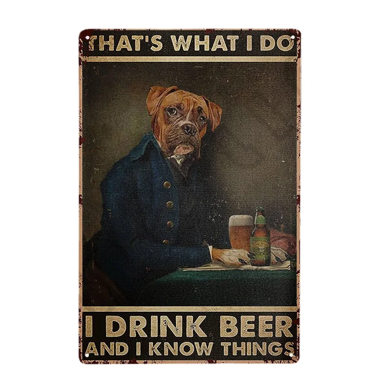 Boxer Dog Retro Metal Tin Sign,Nice Butt Poster Home Wall Art Poster Plaques for Home Living Room Kitchen Cafe Bar Wall Decor