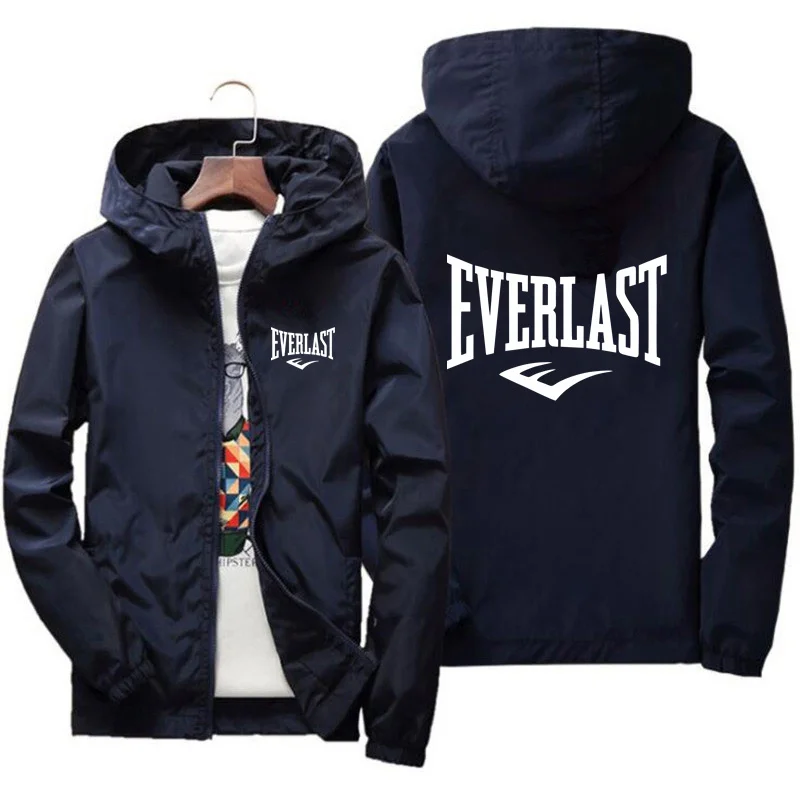 2024 New Autumn Brand Men\'s Windproof Zipper Jacket Casual High Quality EVERLAST Hooded Jacket Outdoor Sports Jacket