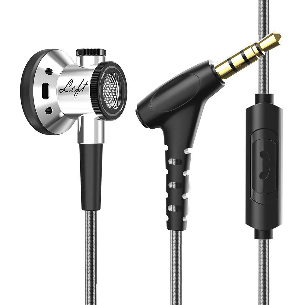 Farsoo D08 deep bass hifi stereo Music Metal Headset 3.5mm Typec plug for Computer Mobile Phone Universal Flat Head earbuds