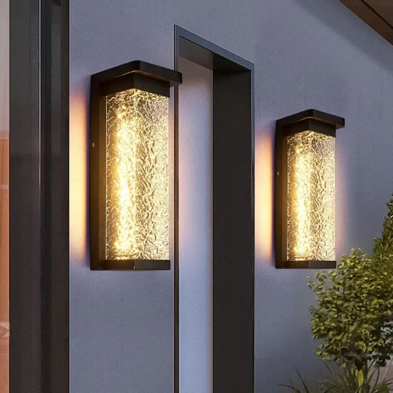Outdoor LED decorative wall lights Stainless Steel Water Wave Porch Lamp IP65 Waterproof Rustproof Lighting Exterior Lighting