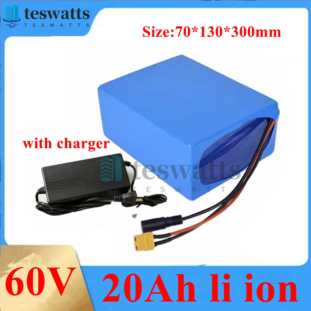 free customize 60V 20Ah Lithium ion Battery 60v li ion BMS for 1800w citycoco scooter bike Replacement lead acid +3A charger