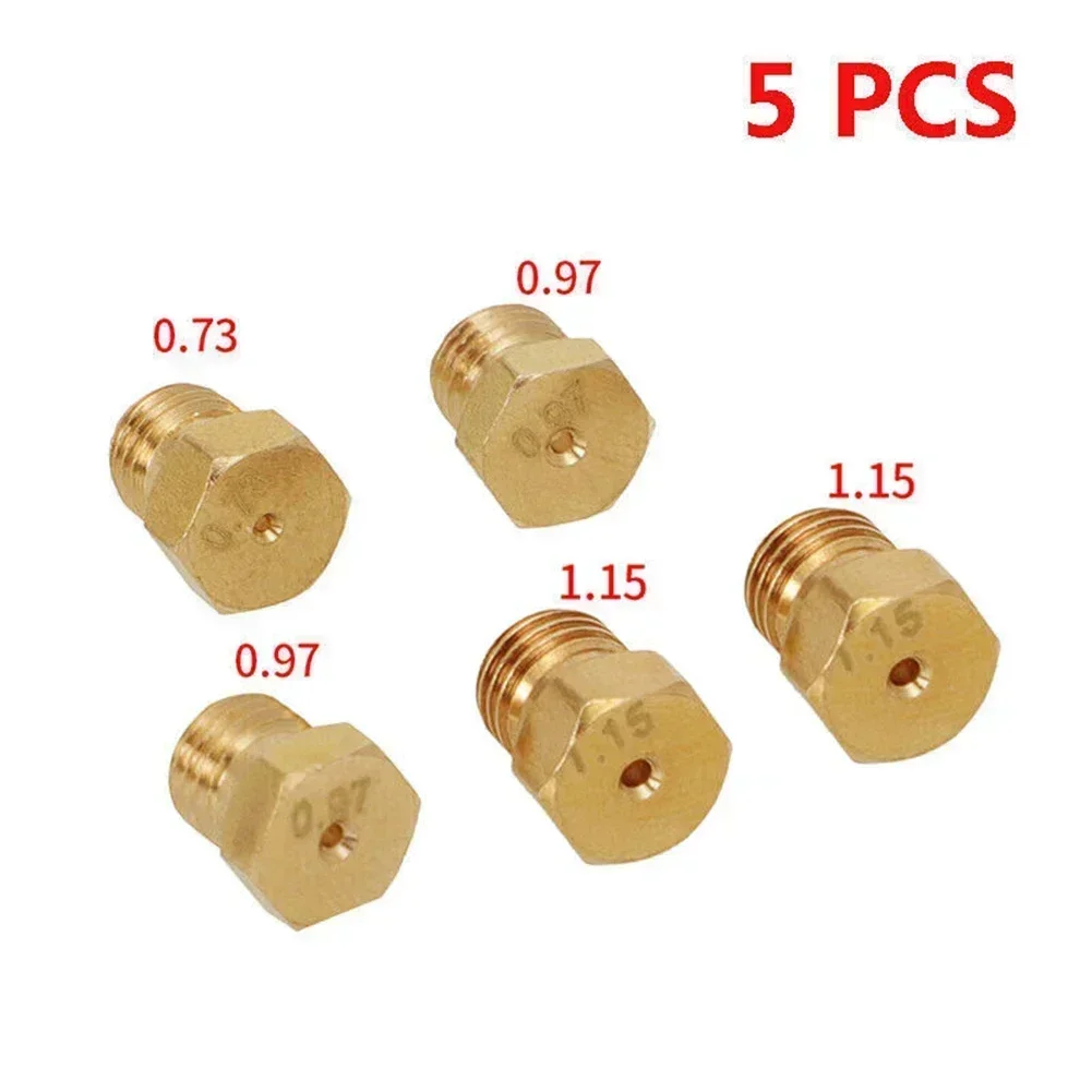 5PCS Burner Gas Natural Gas Hob LPG Conversion Kit Jets Nozzles Injectors Set Features Standard M6 X 0.75 Thread Kitchen Parts