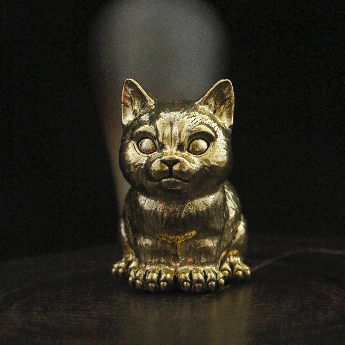 1 piece of brass retro new kitten ornaments cat desktop decoration copper ornaments desktop tea pet decoration