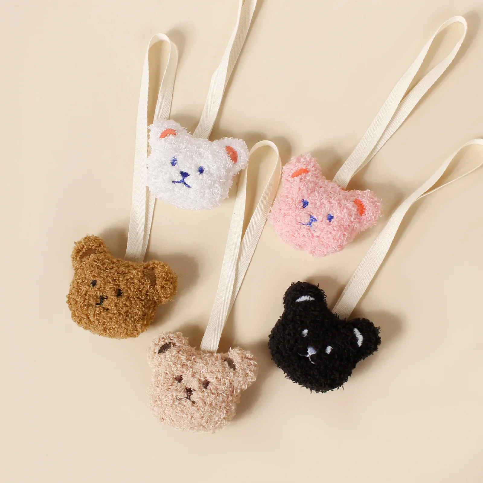 Cute Teddy Pacifier Holder Chains Baby Embroidered Bear Face Moon Clip for Newborn Accessories Kids Comforter Toys Toddler Gifts