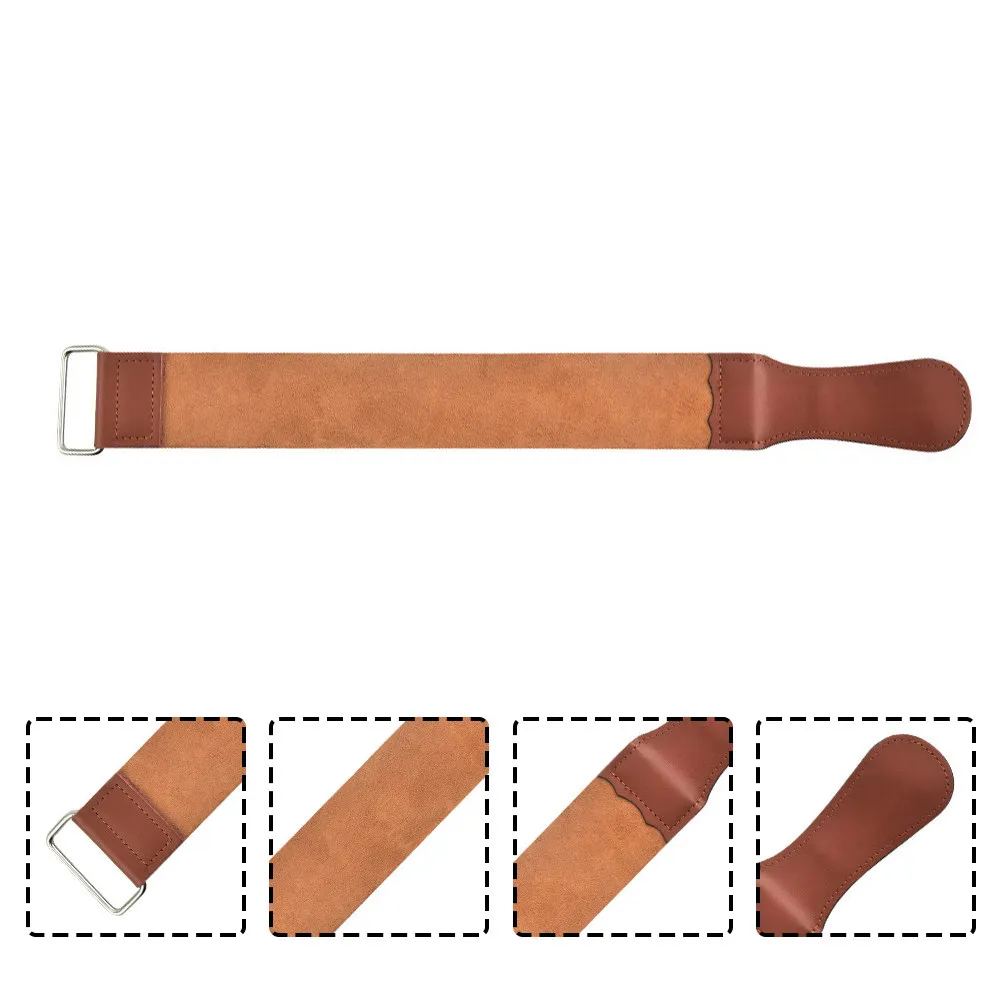 

Двусторонняя точилка для бритв с гладкой искусственной поверхностью для ручных бритв, эффективное средство для заточки лезвий дома и в парикмахерских.