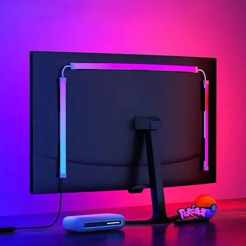 شاشة الألعاب LED الخلفية ل 24-34 بوصة مزامنة الموسيقى LED قطاع RGB + IC الإضاءة المحيطة واجهة USB شاشة إضاءة خلفية
