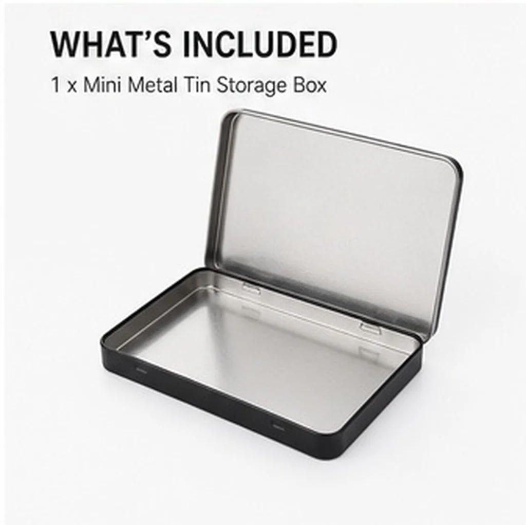 Hinged Tin Box Mini Metal Organizer Small Portable Empty Tinplate Container for Game Card Box Sports Card Holder Jewelry Storage