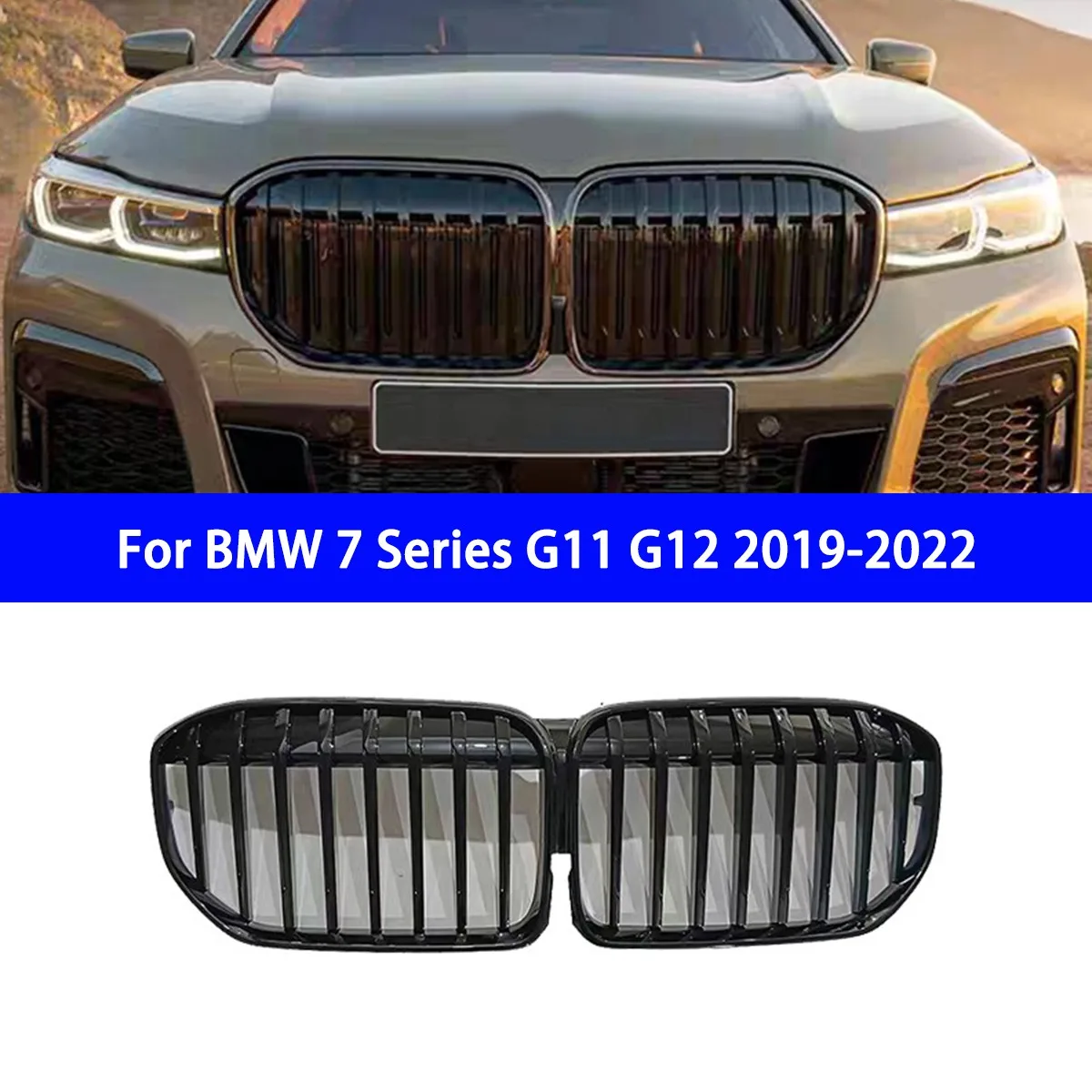 

Suitable for BMW 7 Series G11 G12 19-22 Modified MP Model with Bright Black Single Line Grille Replacement of The Original Car