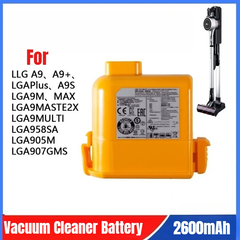 

2600mAh for LG A9 PLUS A905M A907GMS EAC63758601 A905RM Vacuum Cleaner Battery
