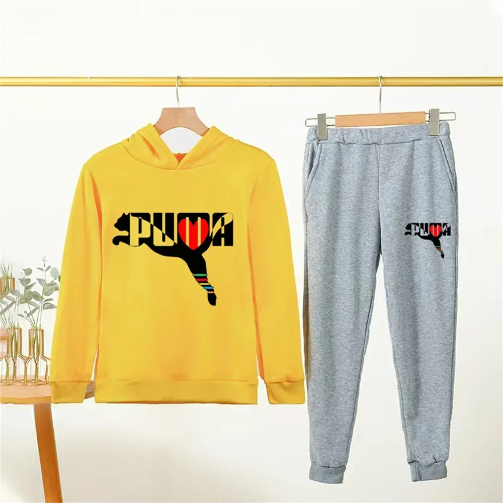 

Leisure Children's Hoodie Top+Pants Set Boy Girl 3-12 Year Brand Printing Coat Toddler Spring Autumn Kids popular Sweatshirt