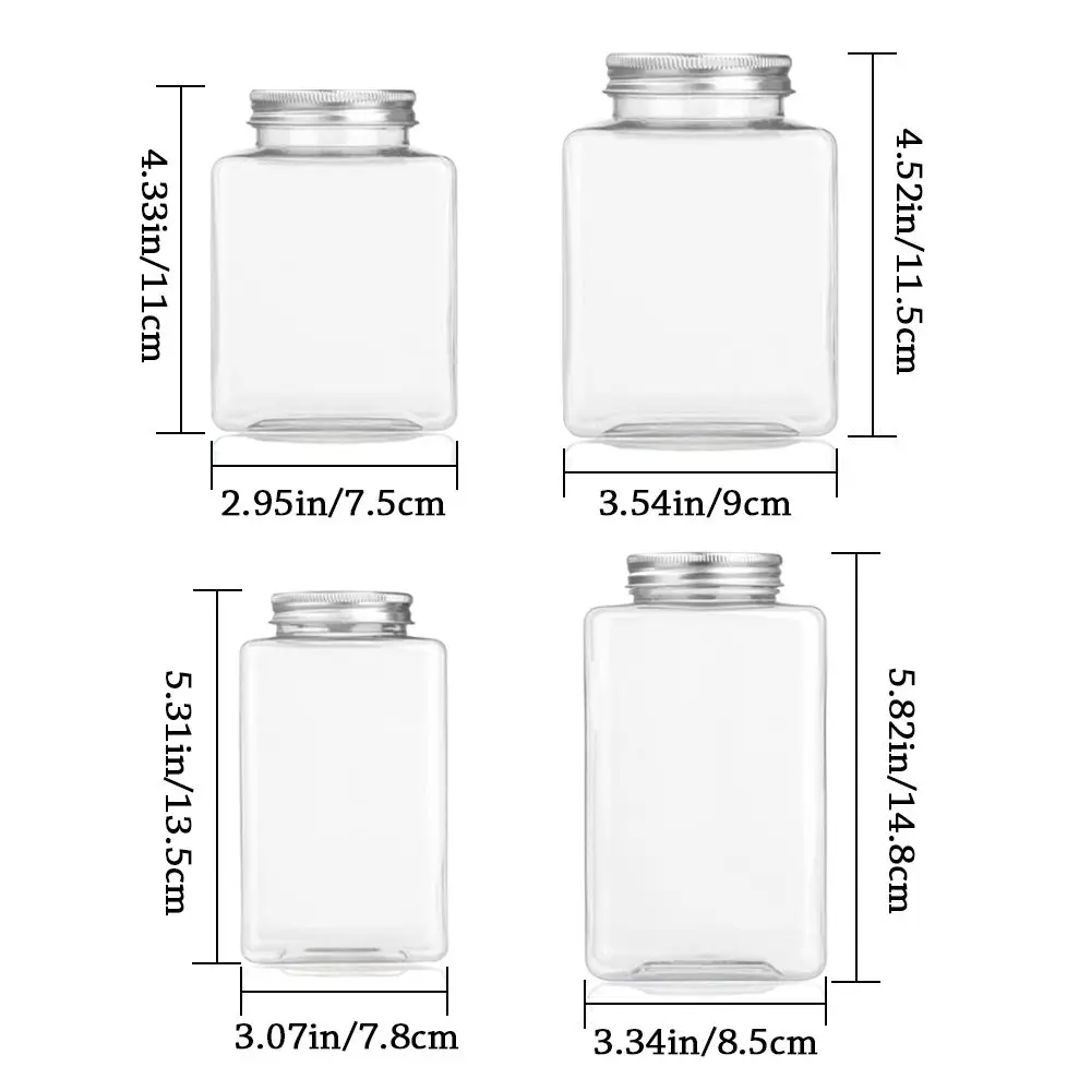 Airtight Food Storage Container Clear Kitchen Pantry Organization and Storage Canisters Bottles Dry Food Sealed Cans For Cereal