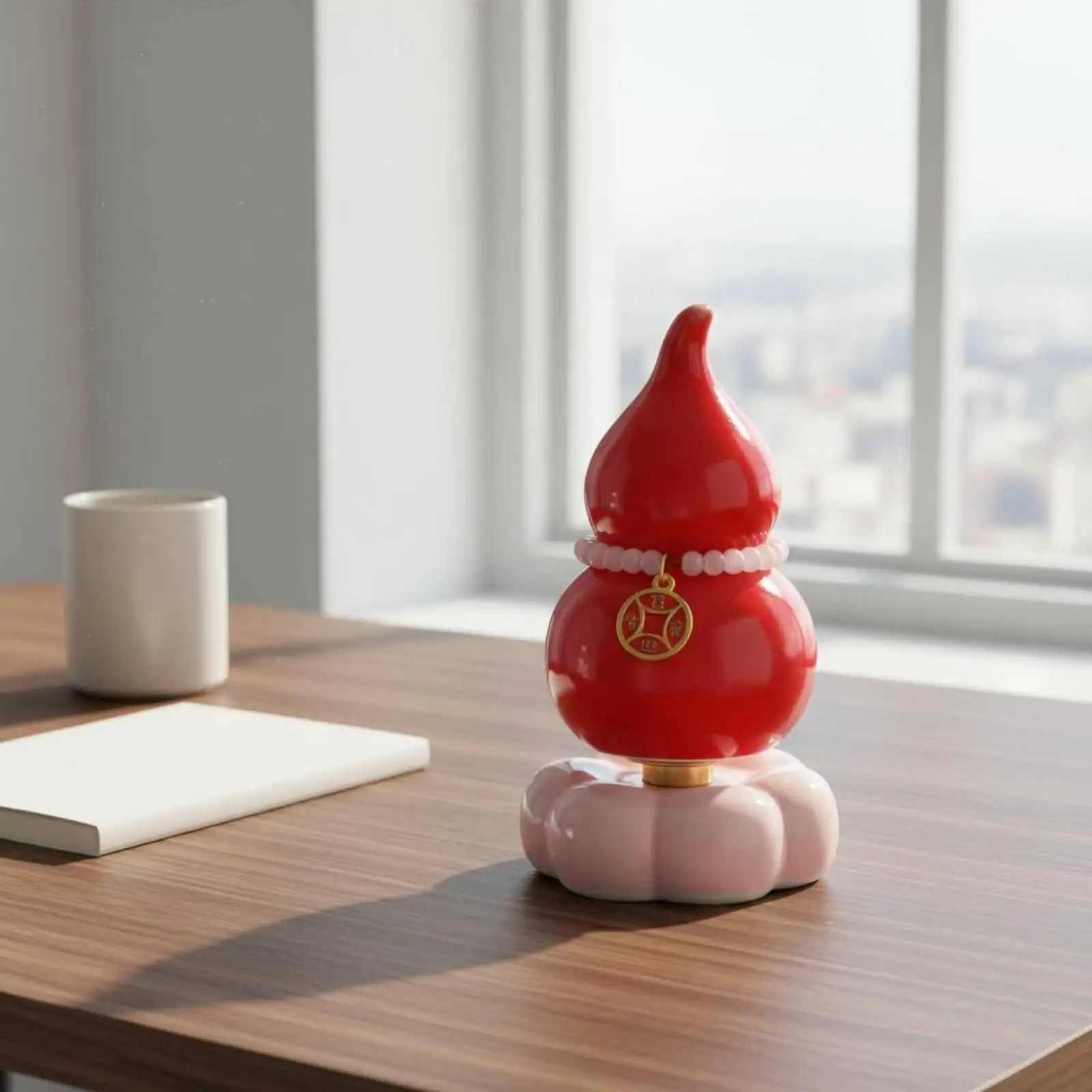 Modern Ceramic Gourd Figurine Fortuna Symbol Decorative Sculpture for Decoration Table Bedroom Desktop