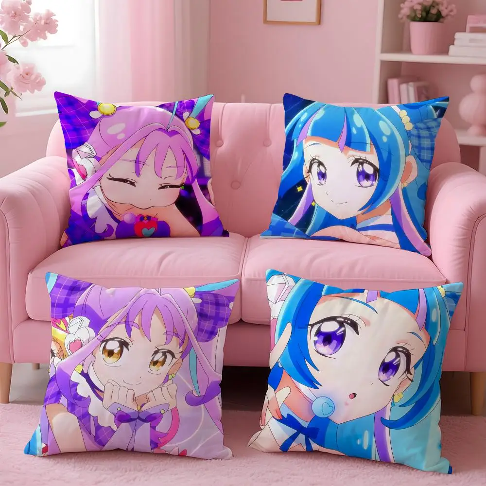 anime You and Idol Pretty Cure Cushion Cover Cushion Cover Set 4Pcs 50x50 45x45 40x40 Pillowcase Decorative Sofa Home Decor
