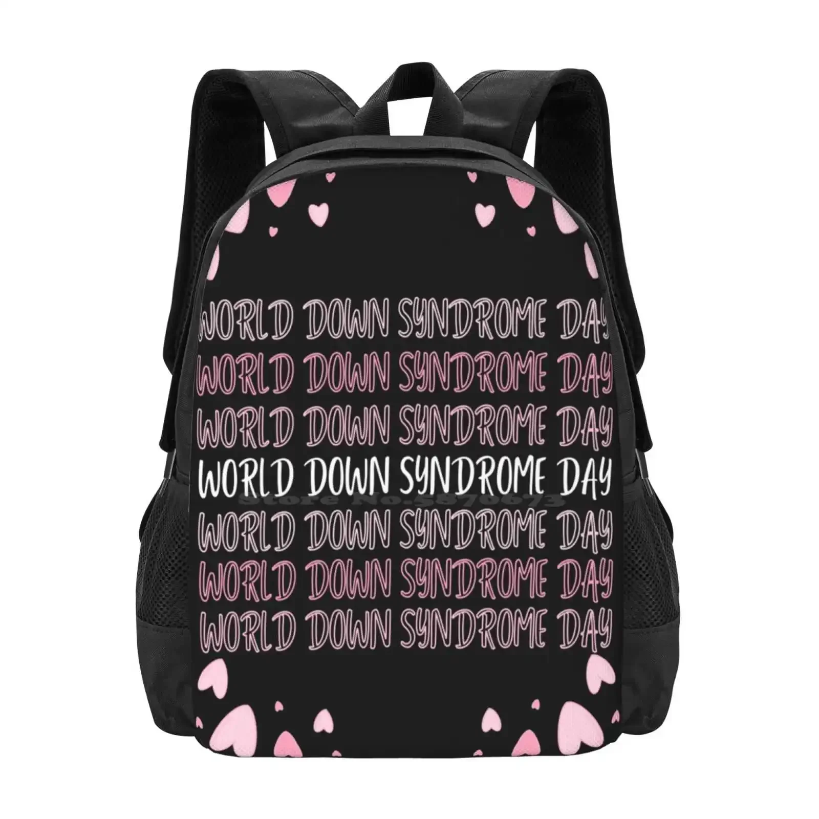 

World Down Syndrome Day Awareness,Trisomy Hot Sale Schoolbag Backpack Fashion Bags World Down Syndrome Day Awareness Blue And