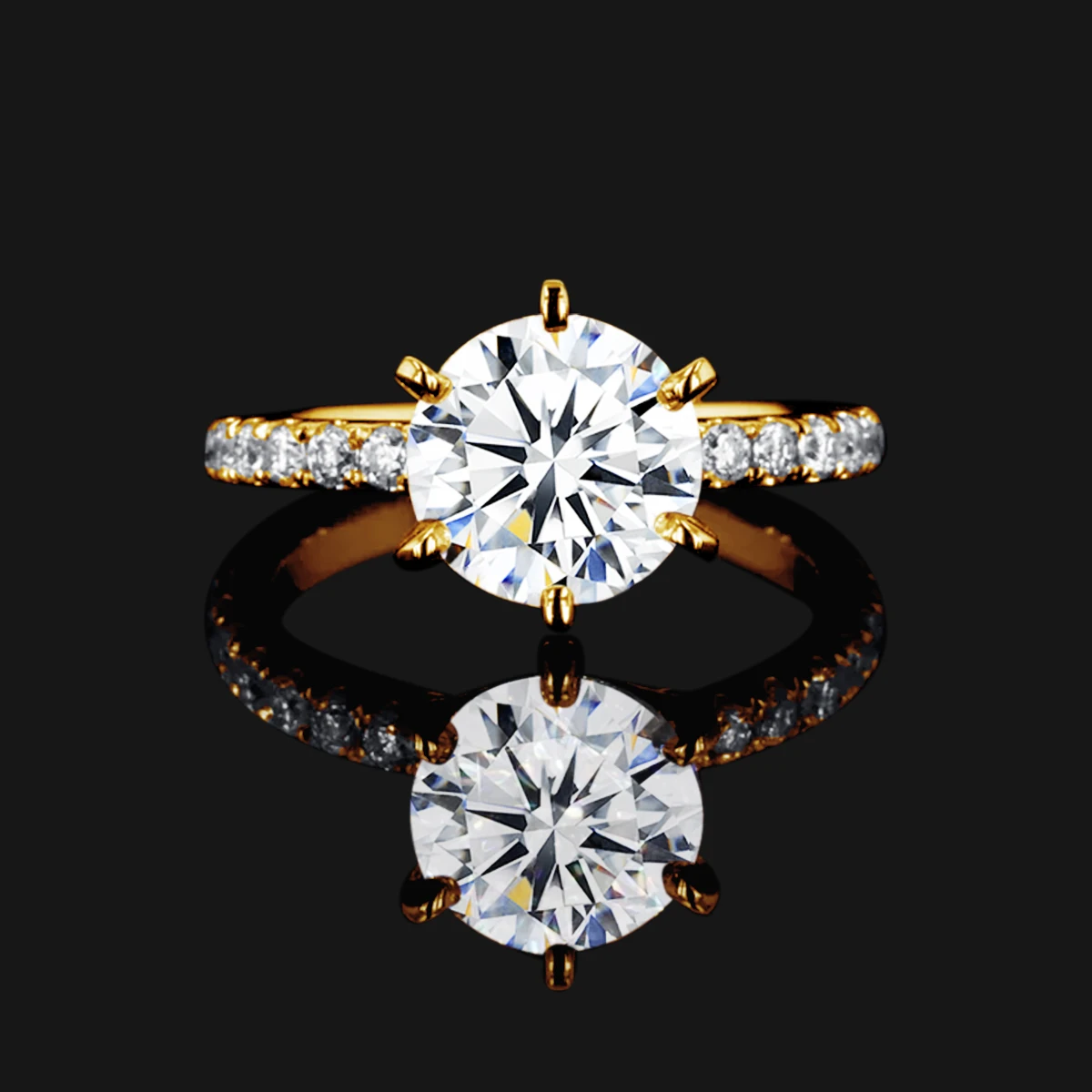 

Real 2ct 8mm D Color Moissanite Wedding Rings For Women Top Quality 18K Gold Plated 100% 925 Sterling Silver Jewery