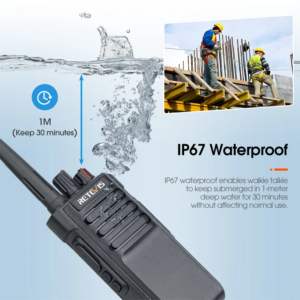 Walkie Talkie Retevis RT29D DMR de 10W, walkie talkie potente de largo alcance con Bluetooth, Radio bidireccional UHF resistente al agua para Club de resort