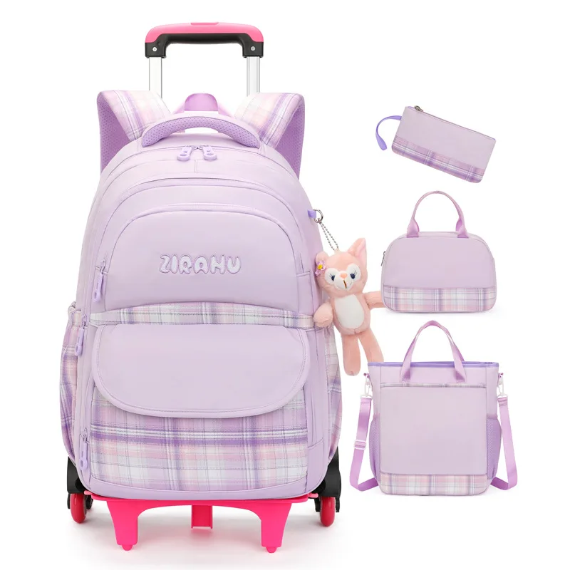 New Trolley School Bags for Girls Mochilas Para Estudiantes Rolling Backpack Back To School Wheeled Cartables Scolaires Filles