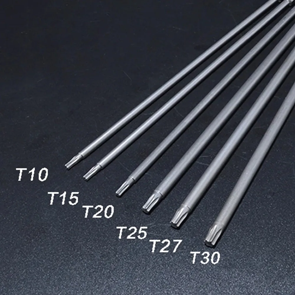 1/6Pcs 200mm Magnetic Torx Screwdriver Bit Alloy Steel T10 T15 T20 T25 T27 T30 Hexagonal Plum Wind Batch Head