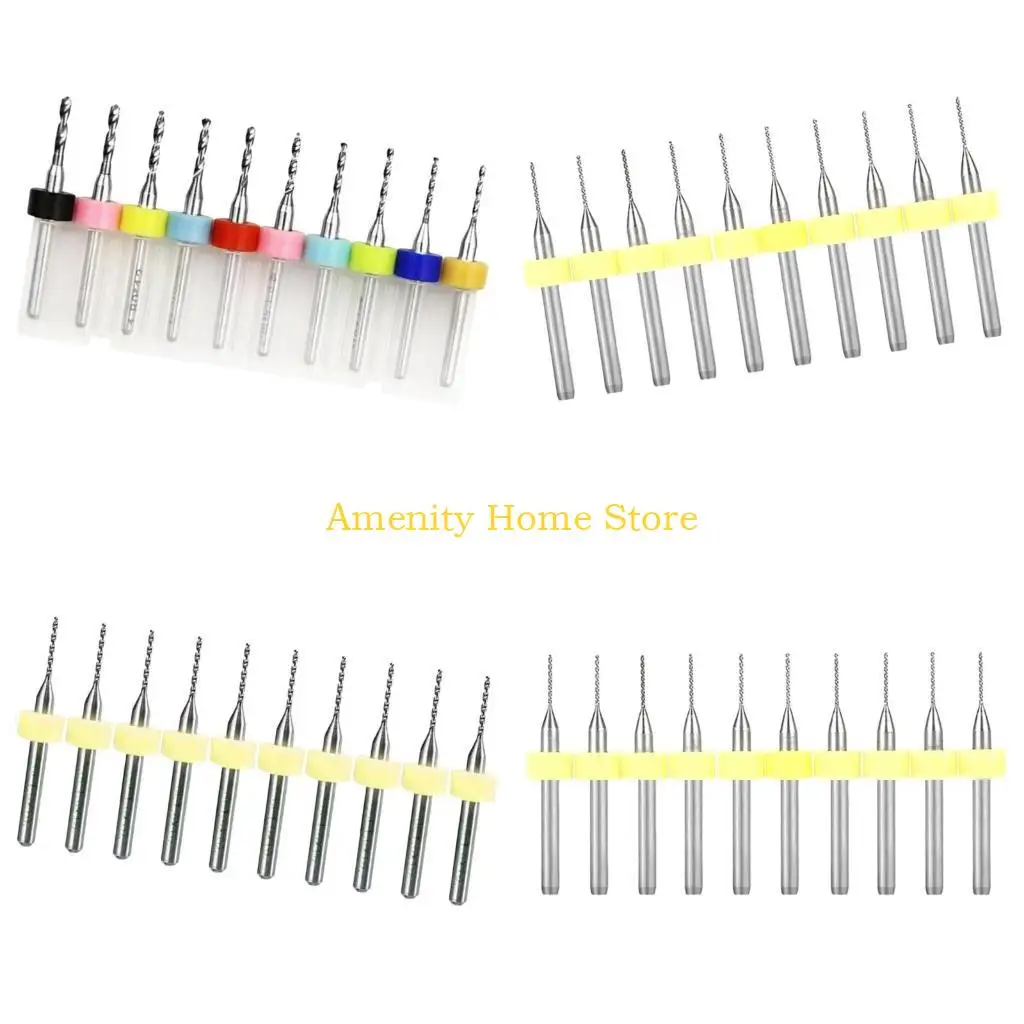 

F26C 10 шт. печатная плата, пластик, дерево, мягкий металл, сверла, подходящие для высокоточного и мягкого материала, сверление
