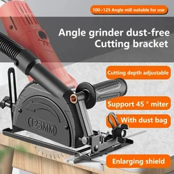 Angle Grinder Holder 45° Adjustable Angle Grinder Bracket Stand Dust Free Angle Grinder Machine Base Hand Fixed Cutter Support