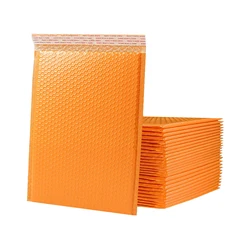 Sacs à bulles en plastique imperméables, enveloppe à bulles orange vif, emballage de vêtements, enveloppe d'expédition d'affaires, 50 pièces