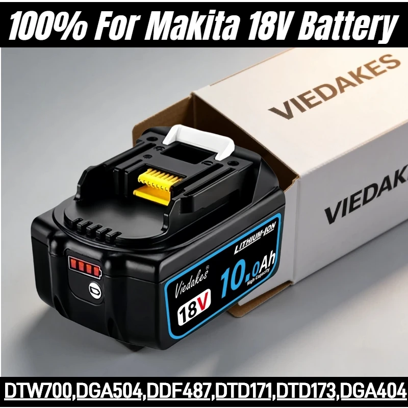 

10.0Ah Replacement for FOR makita 18v battery case,with high capacity 12.0Ah DGA404,DJV182,DTW285 for makita 18v attrezzi tools