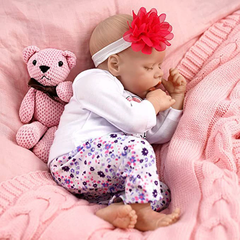 Lifelike Reborn Baby Dolls - 17-Inch Baby Soft Body Realistic-Newborn Baby Dolls Full Vinyl Body Real Life Baby Dolls Girl