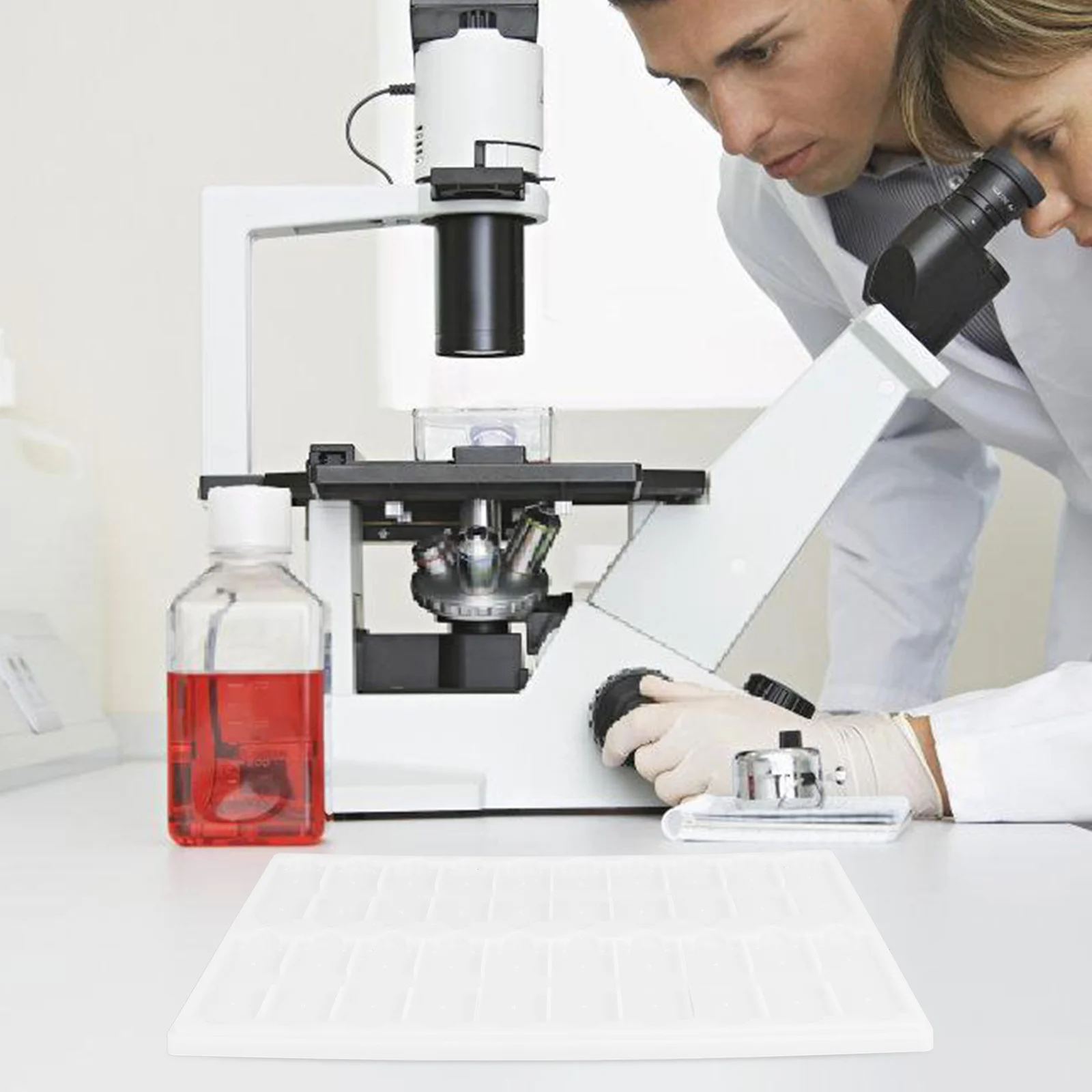 ถาดเก็บสไลด์กล้องจุลทรรศน์ ถาดจัดระเบียบสไลด์ในห้องปฏิบัติการ วัสดุ PP ทนทาน สำหรับเก็บสไลด์กล้องจุลทรรศน์ทางวิทยาศาสตร์