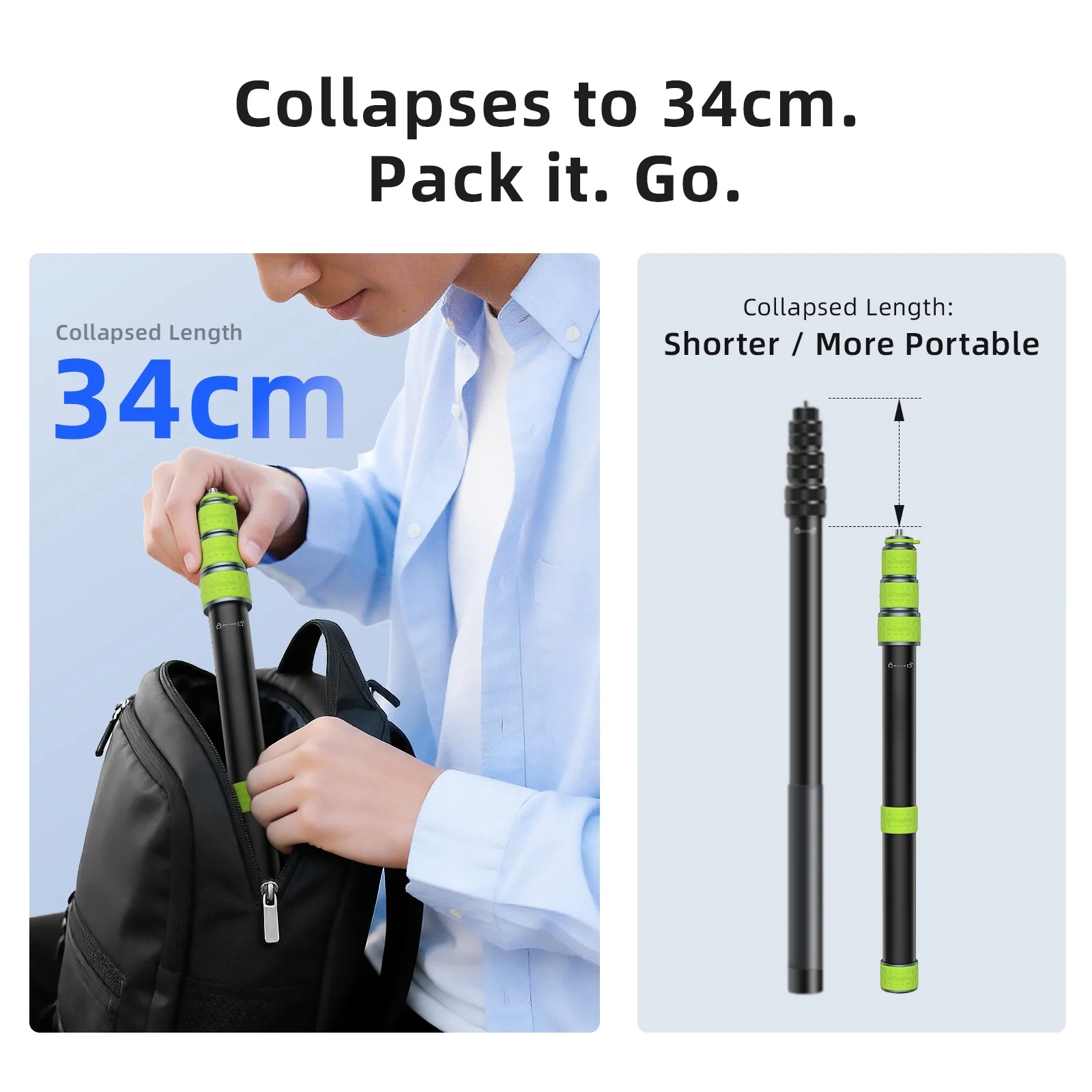 

For DJI Action Camera 1.1M Selfie Stick for Insta360 Panorama Camera Motorcycle Selfie Stick