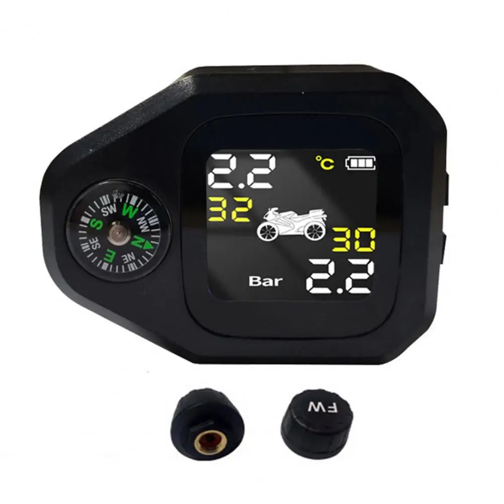 

Motorcycle TPMS Tire Pressure Monitoring System Big Wireless LCD Colorful Display Shift Precise Digital Monitoring System