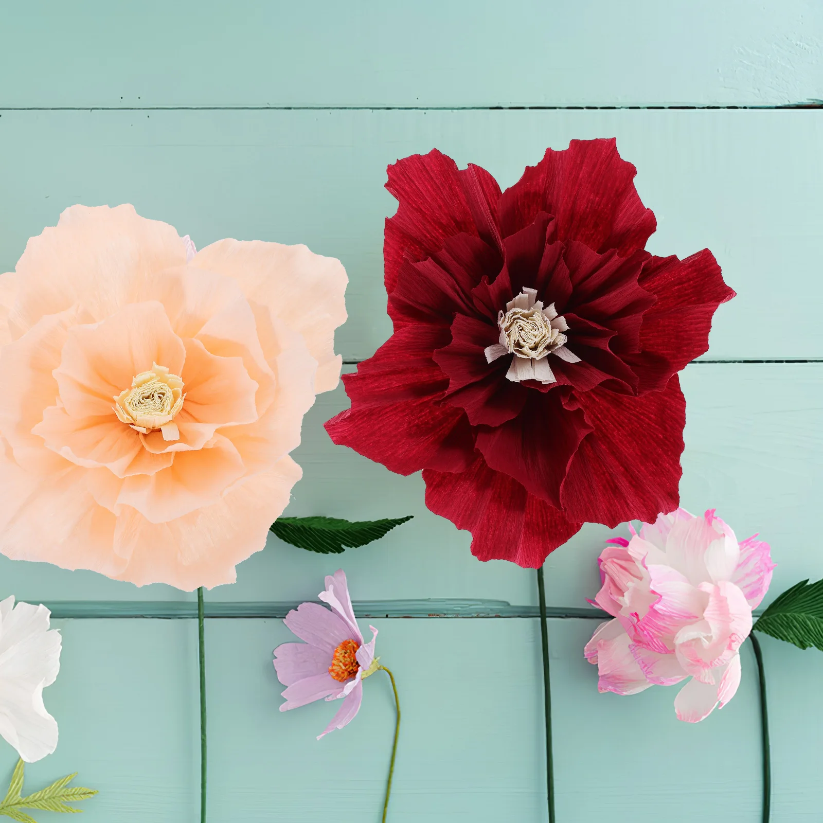 

10Pcs Paper Flowers Ornament Colorful Stereoscopic Hanging Wall Ceiling Decoration for Wedding Birthday Party Background Decor