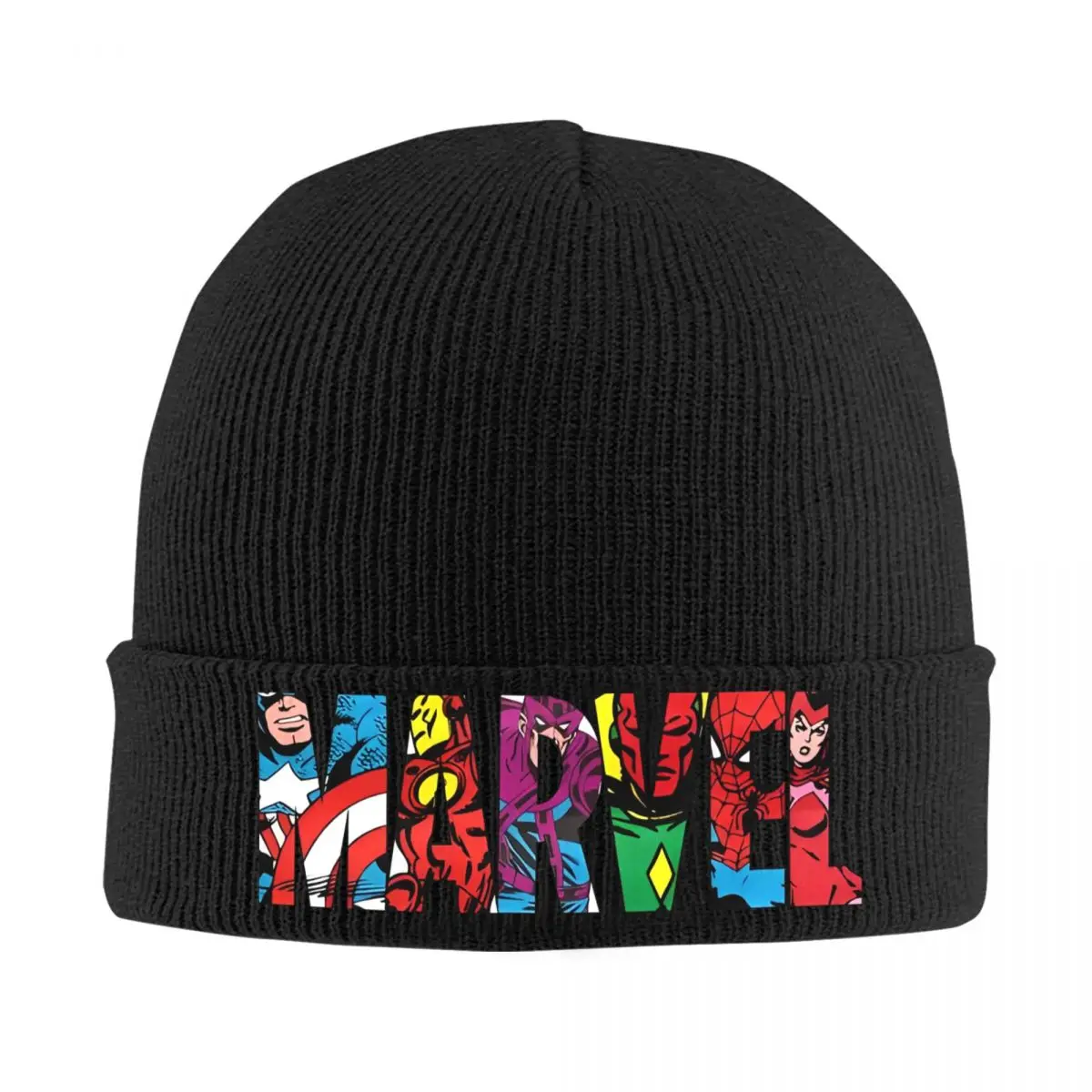 Marvel Logo Beanie Hats Bonnet Hats Female Male Trendy Kpop Skullies Beanies Spring Custom Elastic Caps