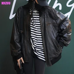 American Vintage Cow Leather Jacket Spring Autumn Made Old Loose Baseball Uniform Coat for Men and Women Jaqueta Couro Genuíno