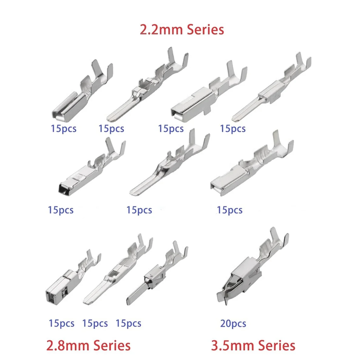 340 ชิ้น 1/1.5/1.8/2.2/2.8/3.5 มิลลิเมตร Terminal Pins สายรัด Pin ชายหญิงยานยนต์ชุดเชื่อมต่อไฟฟ้าสายไฟ SQ