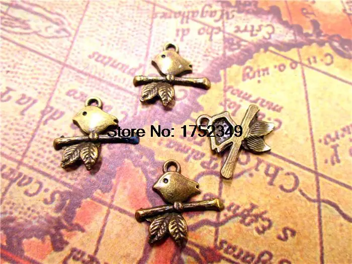 

150 PCs Baby Birds Perching On Branch Sparrow Swallow DIY Supplies 17*16MM