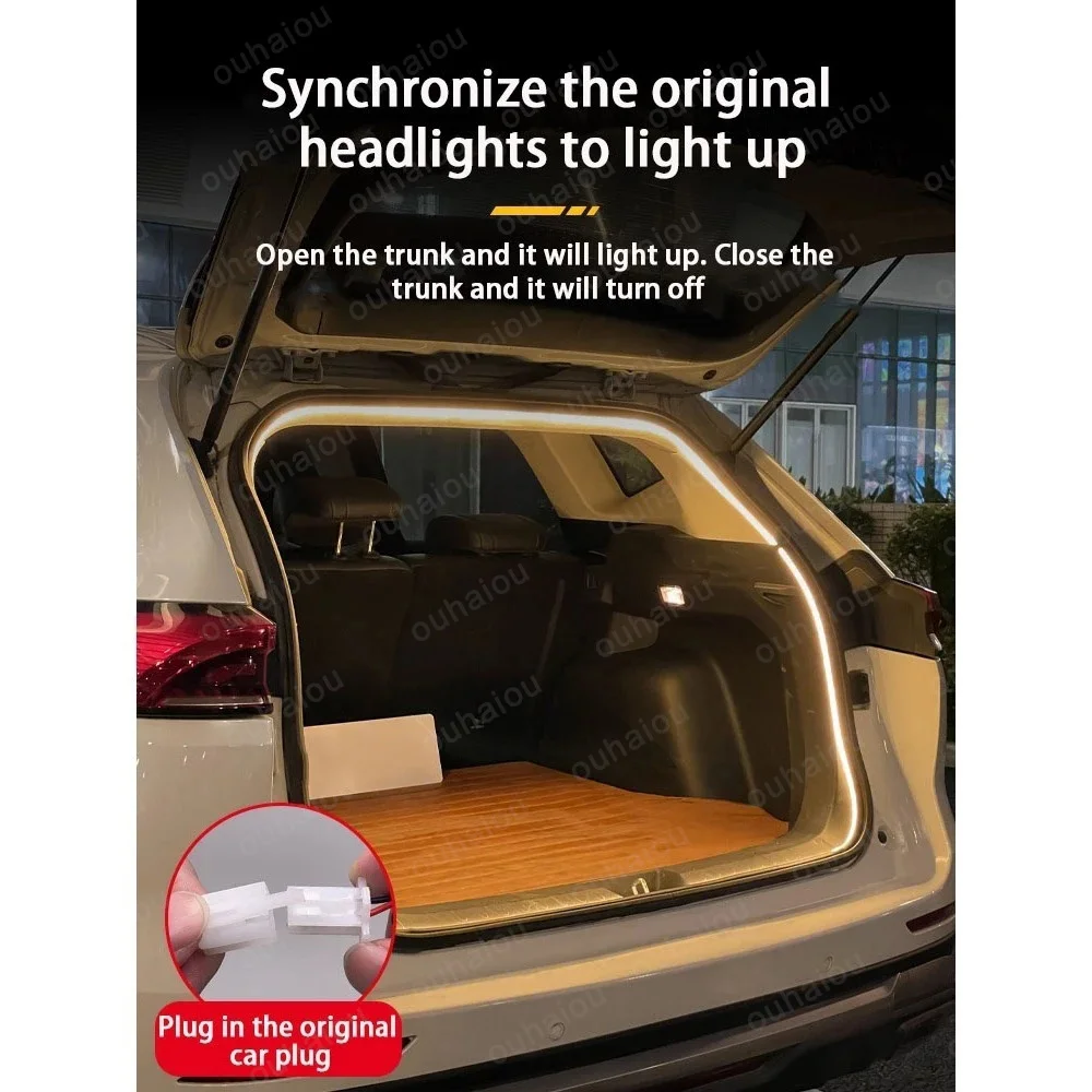 ل 2021-2025 BMW MINI JCW مصباح لجذع تعديل ضوء أضواء الغلاف الجوي الأبيض الدافئ الأبيض الخلفي الجذع مصباح ليد بار