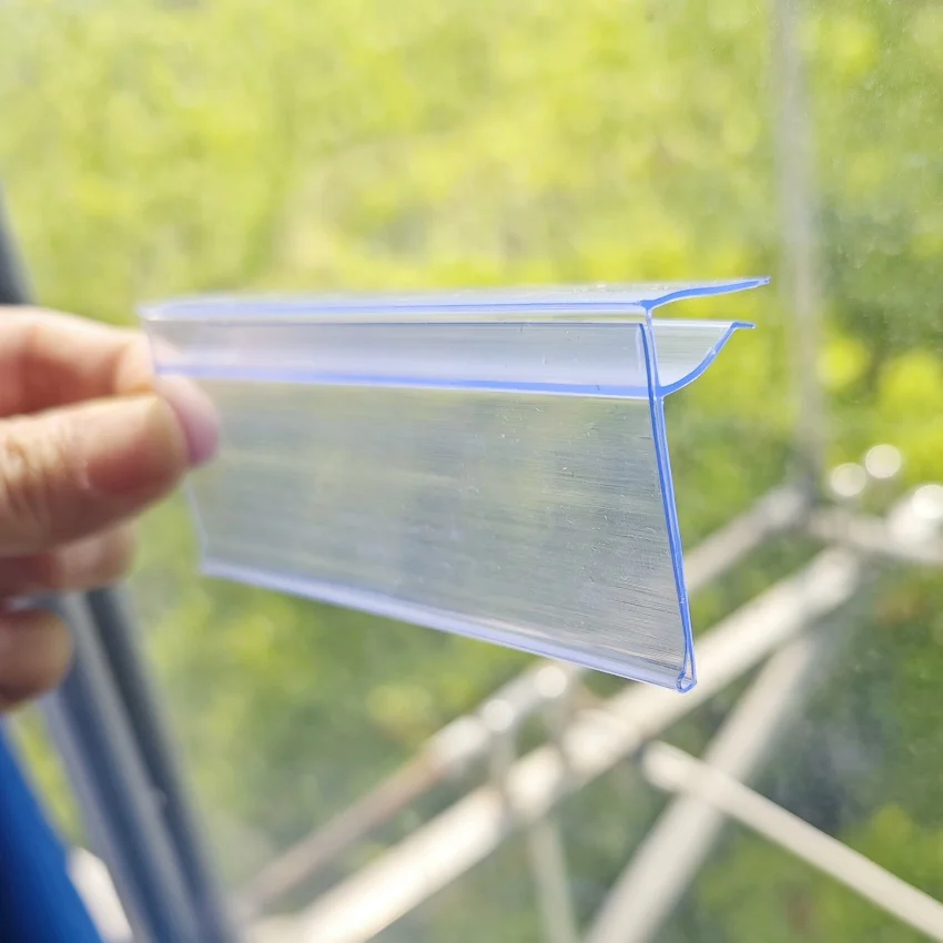 100pcs Short Plastic Label Display Clip Holder Price Tag Card List Data Strip for Supermarket Glass Board Shelf