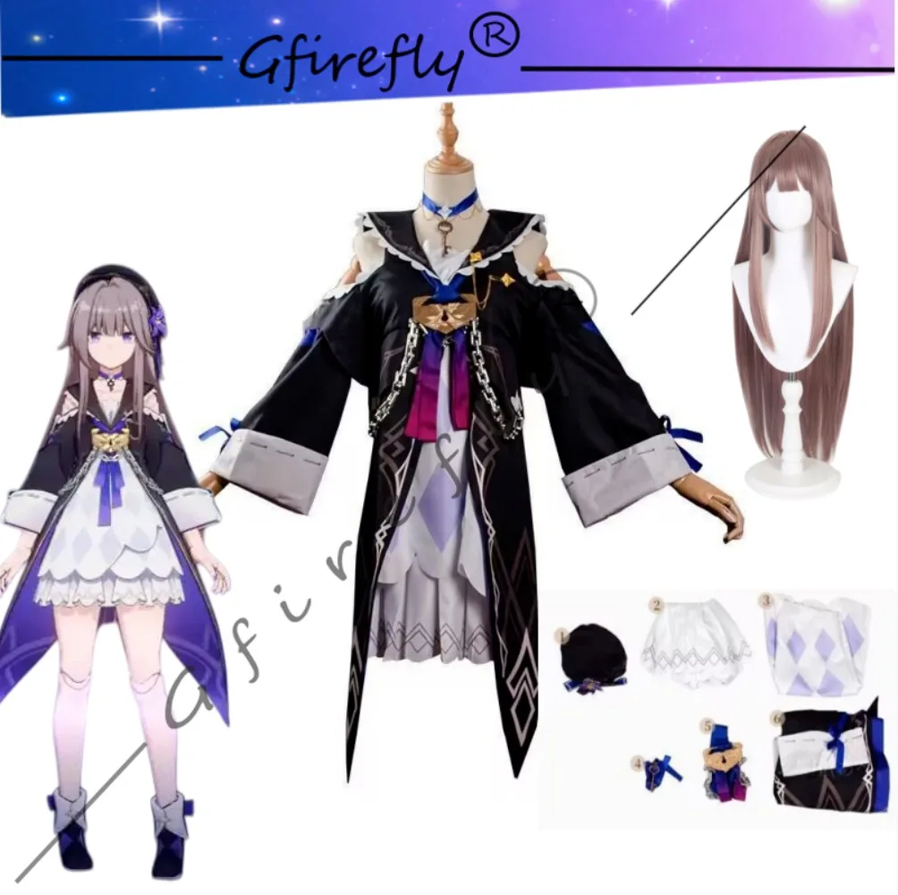 

Game Honkai Star Rail Herta Cosplay Costume Character Style Dress Accessories Wig Hat Complete Halloween Party Stage Performance