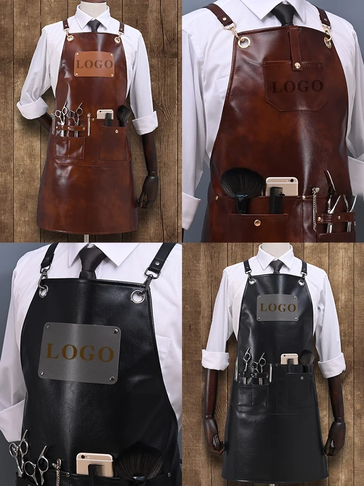 

Bla Leather Svel Apron Waterproof Oil Resistant for Pet oming Hairdring Work Vintage Sle Non-Sti Hairdring