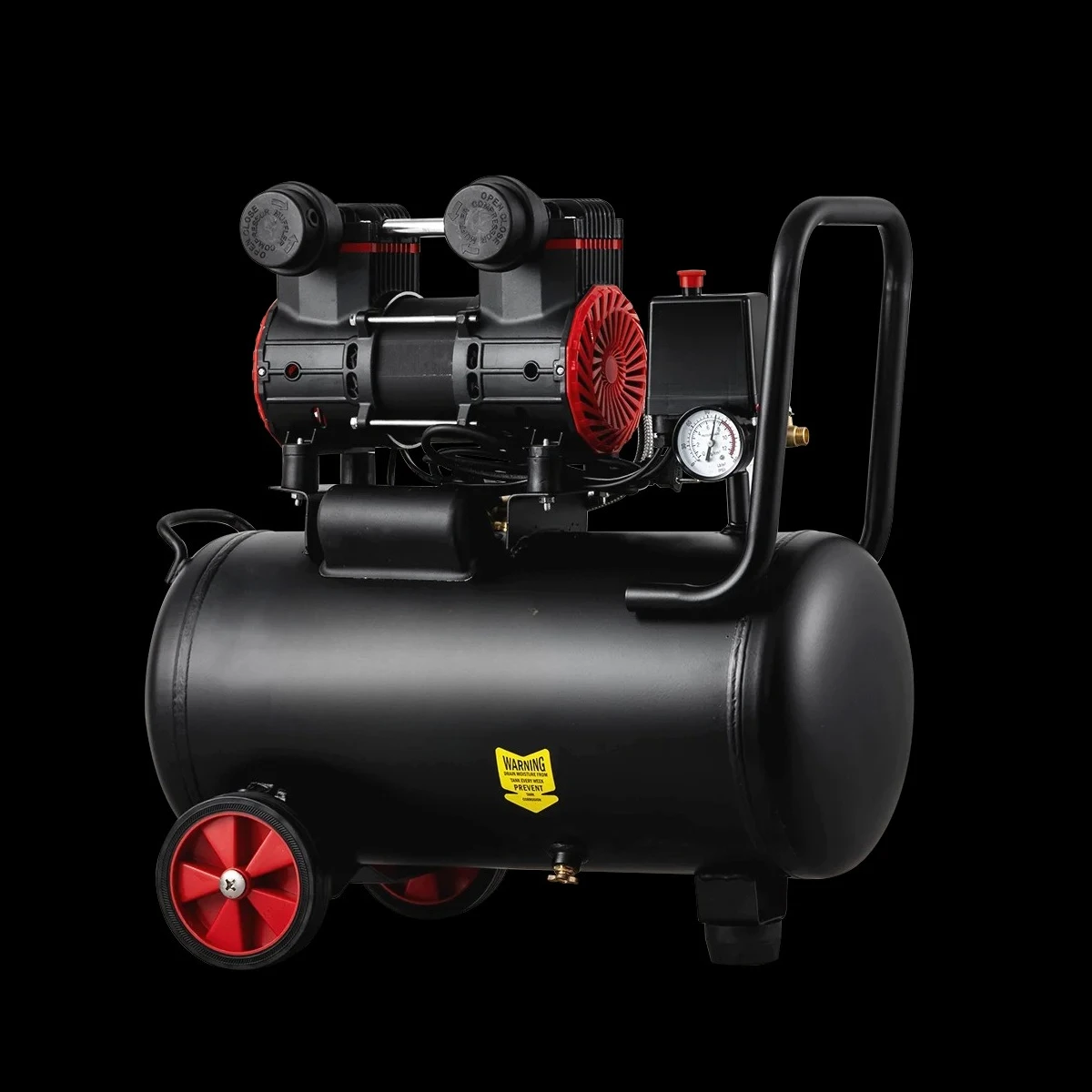 Silent Oil-Free Portable Piston Air Compressor with Air Tank, Multiple Models Available, Lubricated Motor Design