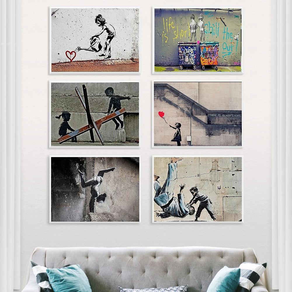 Banksy Ukraine Putin Poster Banksy Ukraine Art Canvas Print Judo Banksy Print Boy Beat Putin Living Room Wall Decor Unframed