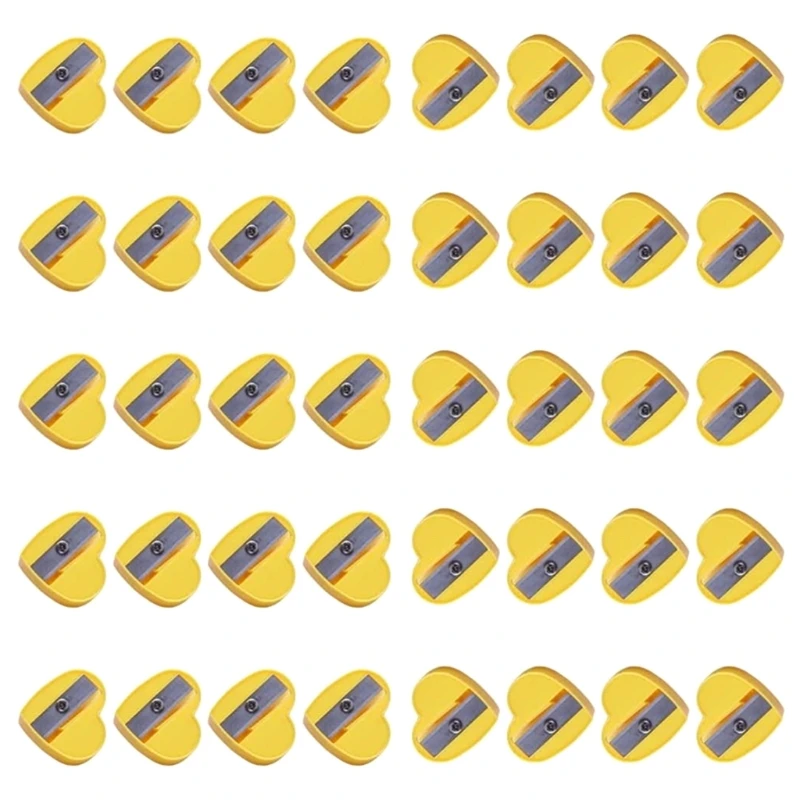 Sacapuntas en forma corazón 40 Uds., sacapuntas pequeño orificio para estudiante, rellenos bolsas y