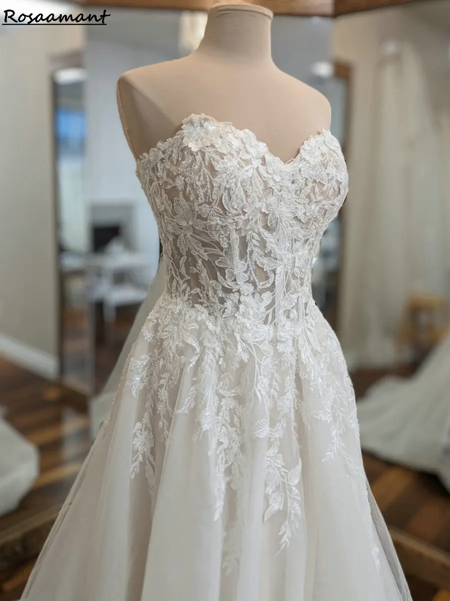 بسيطة الحبيب أكمام ألف خط فساتين الزفاف يزين الدانتيل أثواب الزفاف البلد